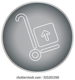 wheelbarrow for transportation of cargo, web line icon. vector design