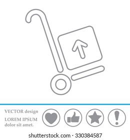 wheelbarrow for transportation of cargo, web line icon. vector design