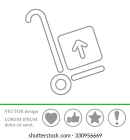 wheelbarrow for transportation of cargo, web line icon. vector design