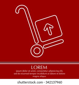 wheelbarrow for transportation of cargo, web line icon. vector design