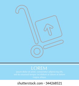 wheelbarrow for transportation of cargo, web line icon. vector design