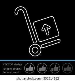 wheelbarrow for transportation of cargo, web line icon. vector design