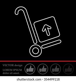 wheelbarrow for transportation of cargo, web line icon. vector design