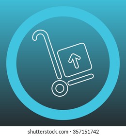 wheelbarrow for transportation of cargo, web line icon. vector design