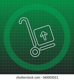 wheelbarrow for transportation of cargo, web line icon. vector design