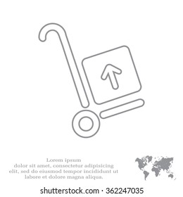 wheelbarrow for transportation of cargo, web line icon. vector design