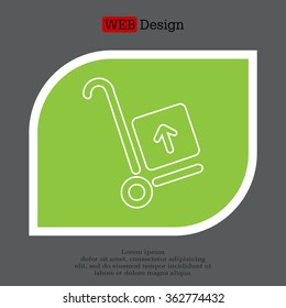 wheelbarrow for transportation of cargo, web line icon. vector design