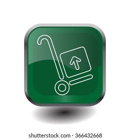 wheelbarrow for transportation of cargo, web line icon. vector design
