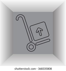 wheelbarrow for transportation of cargo, web line icon. vector design