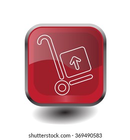 wheelbarrow for transportation of cargo, web line icon. vector design