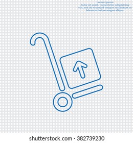 wheelbarrow for transportation of cargo, web line icon. vector design
