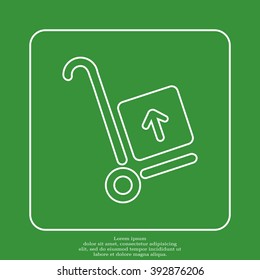 wheelbarrow for transportation of cargo, web line icon. vector design
