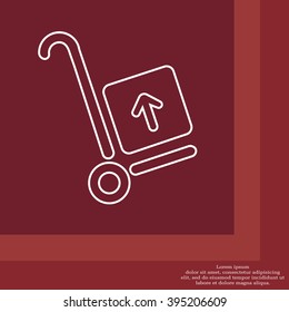 wheelbarrow for transportation of cargo, web line icon. vector design