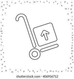 wheelbarrow for transportation of cargo, web line icon. vector design