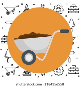 wheelbarrow with under construction equipment