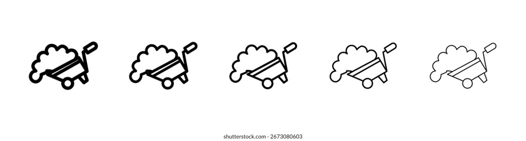 Icono de descarga de carretilla Vector aislado sobre fondo blanco