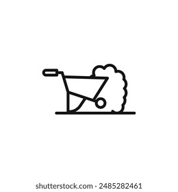 icono de descarga de carretilla logo signo Vector contorno