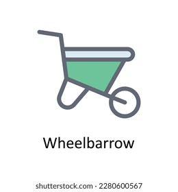 Wheelbarrow Vector  Fill outline  Icons. Simple stock illustration stock 