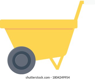 wheelbarrow vector flat color icon 