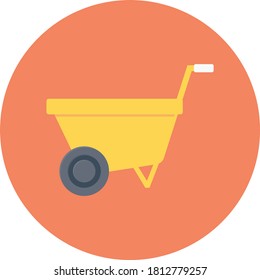 wheelbarrow vector flat color icon 