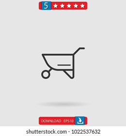 wheelbarrow vector icon