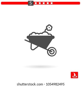 wheelbarrow vector icon