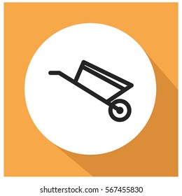 Wheelbarrow vector icon