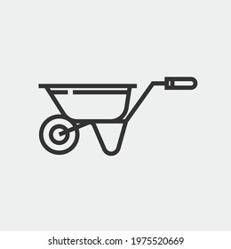 wheelbarrow vector icon illustration sign