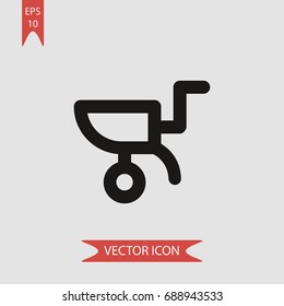 Wheelbarrow vector icon, illustration symbol