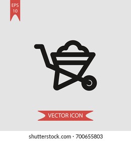 Wheelbarrow vector icon illustration symbol