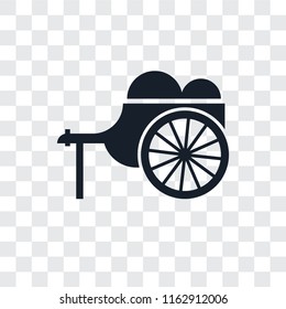 Wheelbarrow vector icon isolated on transparent background, Wheelbarrow logo concept