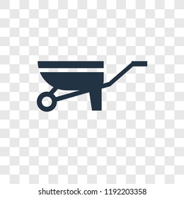 Wheelbarrow vector icon isolated on transparent background, Wheelbarrow transparency logo concept