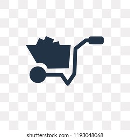 Wheelbarrow vector icon isolated on transparent background, Wheelbarrow transparency concept can be used web and mobile