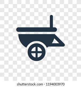 Wheelbarrow vector icon isolated on transparent background, Wheelbarrow transparency logo concept