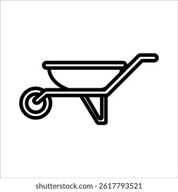 wheelbarrow vector icon line template