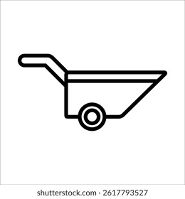 wheelbarrow vector icon line template