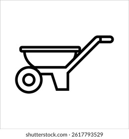 wheelbarrow vector icon line template