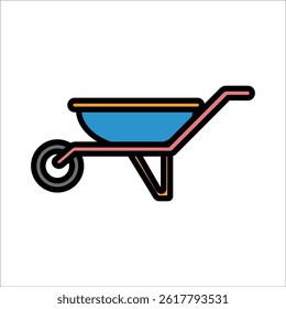 wheelbarrow vector icon line template