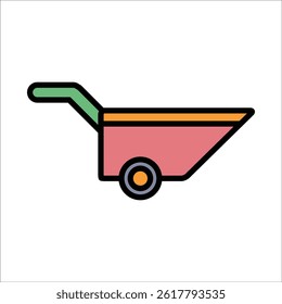 wheelbarrow vector icon line template