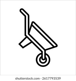 wheelbarrow vector icon line template