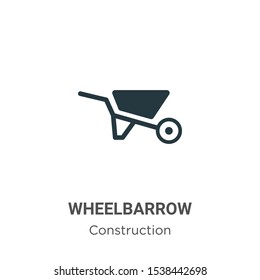 Wheelbarrow vector icon on white background. Flat vector wheelbarrow icon symbol sign from modern construction collection for mobile concept and web apps design.