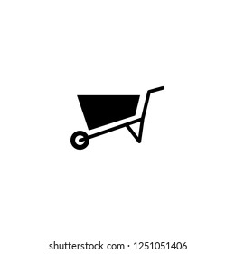 wheelbarrow vector icon. wheelbarrow sign on white background. wheelbarrow icon for web and app