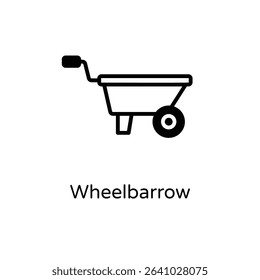 Wheelbarrow vector icon stock illustration