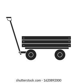 Wheelbarrow vector icon.Black vector icon isolated on white background wheelbarrow .