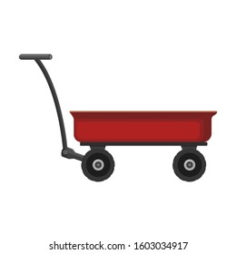 Wheelbarrow vector icon.Cartoon vector icon isolated on white background wheelbarrow.