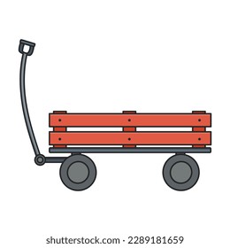 Wheelbarrow vector icon.Color vector icon isolated on white background wheelbarrow.