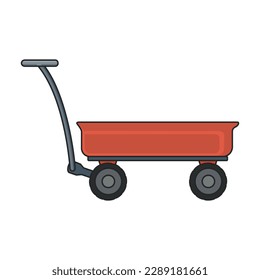 Icono vectorial de flecha de ruedas.Icono vector de color aislado en carretilla de fondo blanca.