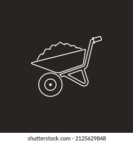 wheelbarrow vector icon,illustration logo design