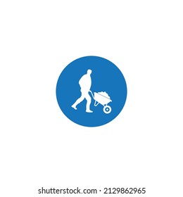 wheelbarrow vector icon,illustration logo design