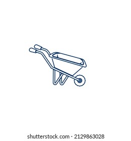 wheelbarrow vector icon,illustration logo design